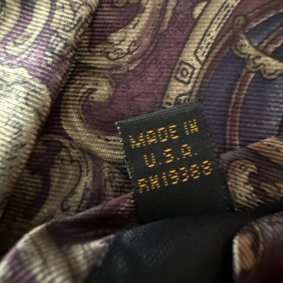 Lot Of 2 Vintage Etienne Aigner All Silk Neckties Floral Geometric Patterns USA - Picture 11 of 15